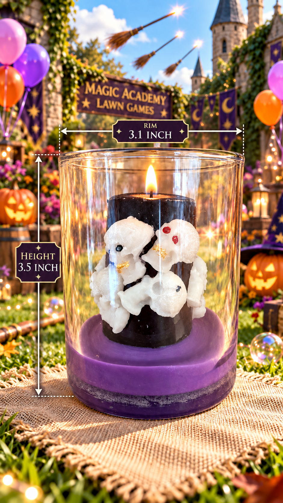 Witch Skull Candle