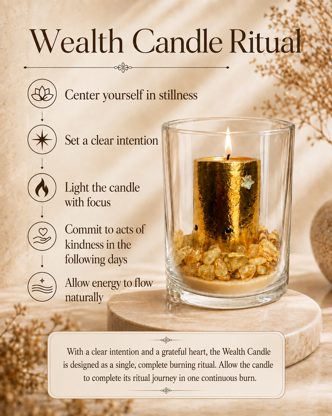 Wealth Candle — Seven Stars & Five Elements Ritual