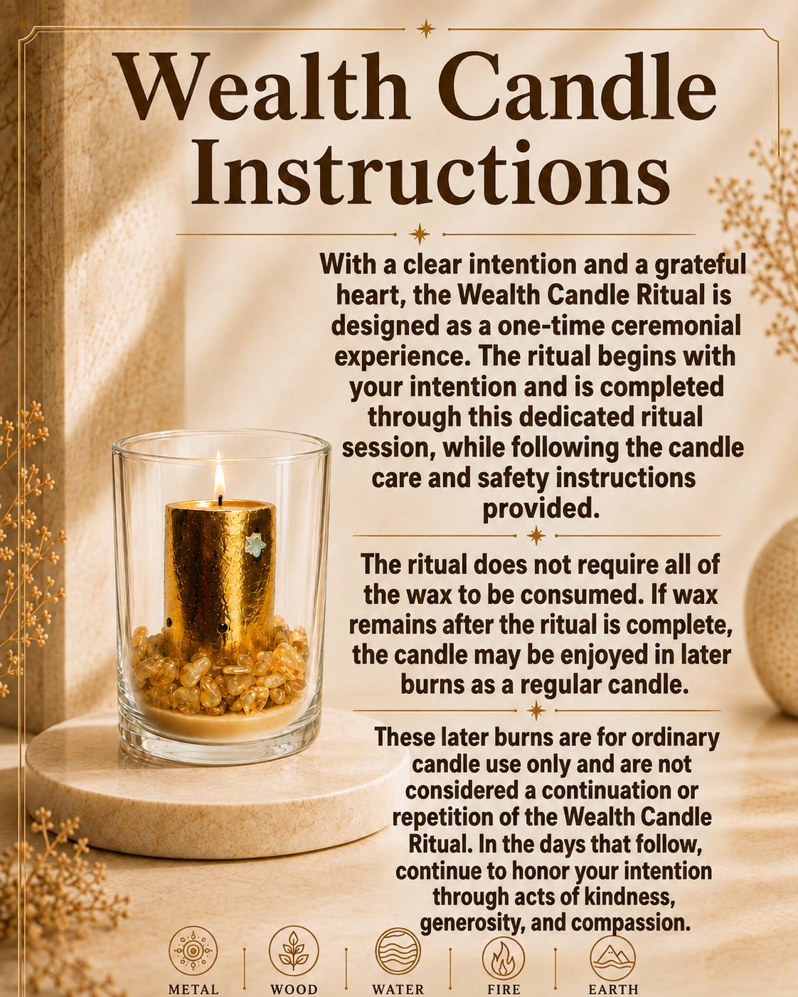 Wealth Candle — Seven Stars & Five Elements Ritual